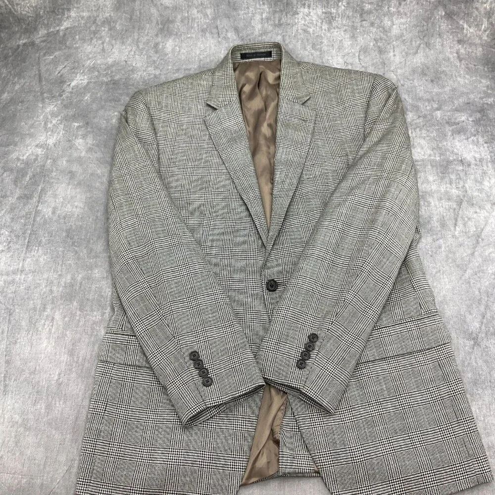 Lauren Ralph Lauren Blazer Men 40R‎ Purple Tan Prince Edward Plaid Silk Wool